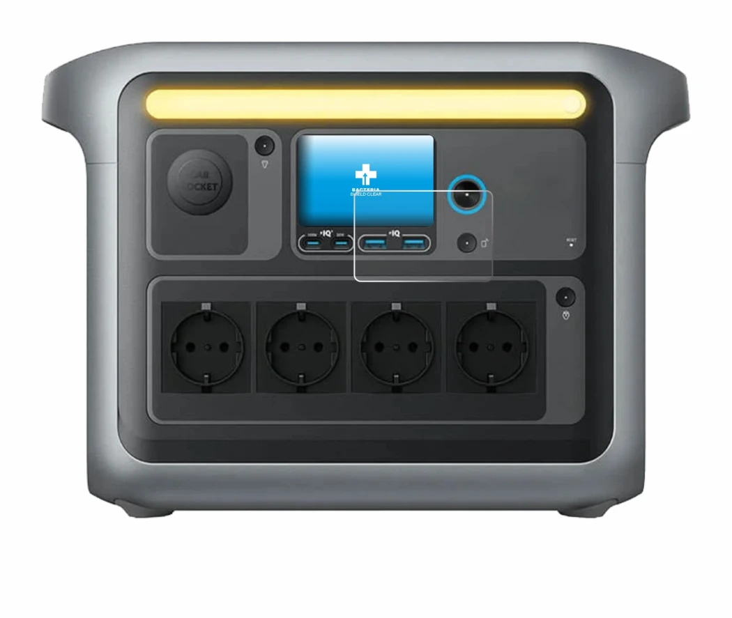 Image de l'appareil Anker SOLIX C1000X avec une grande variété de protections d'écran.