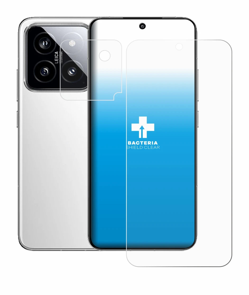 Image de l'appareil Xiaomi 14 (Avant+Caméra) avec une grande variété de protections d'écran.