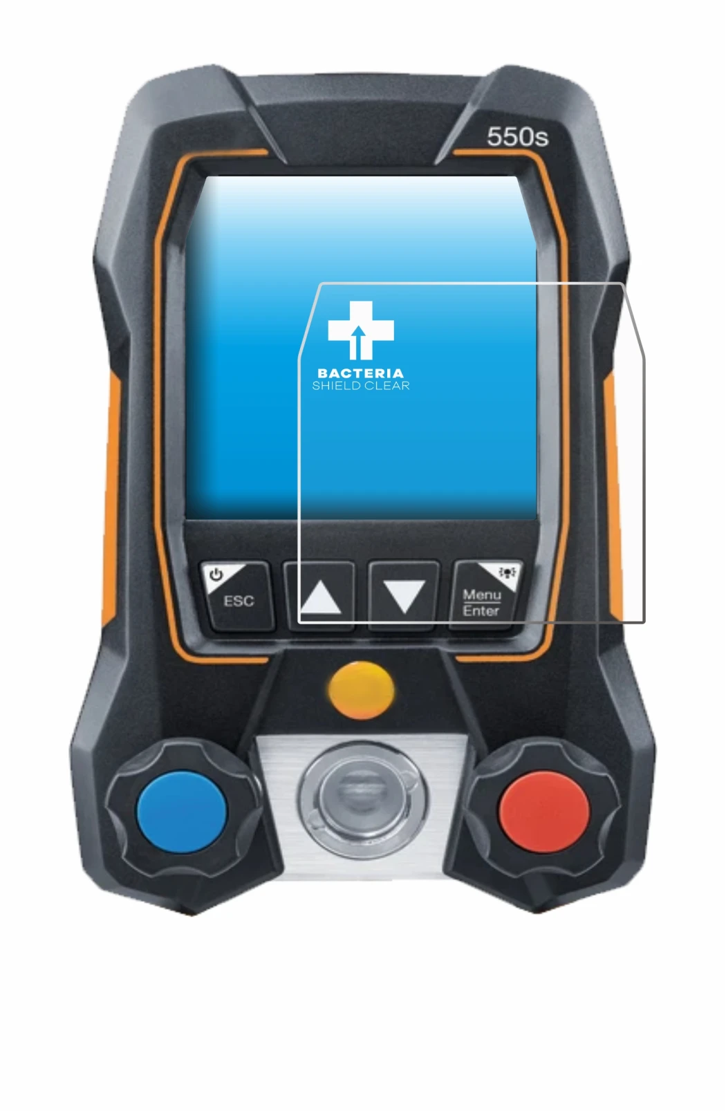 Image de l'appareil Testo 550s avec une grande variété de protections d'écran.