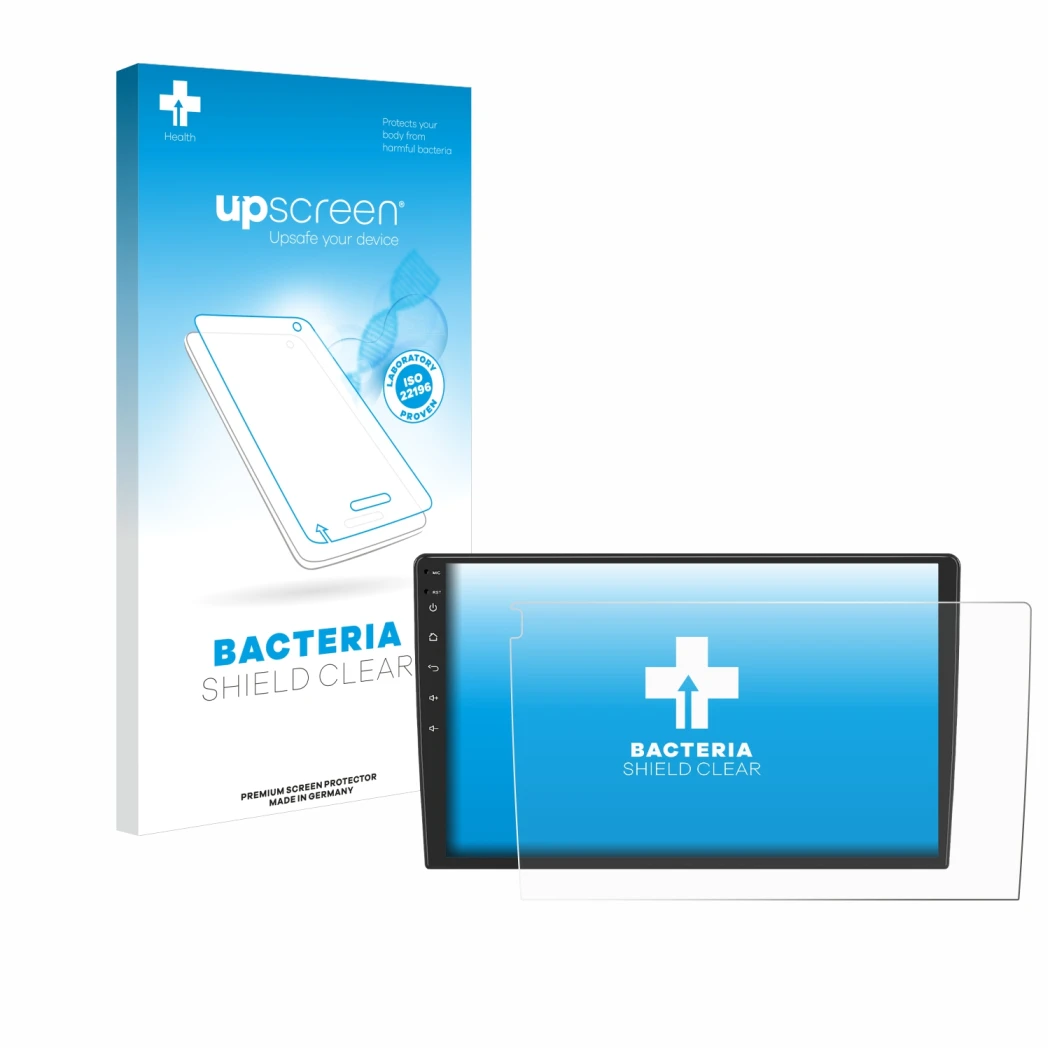 Face avant d’un emballage produit avec le logo de la marque upscreen. À côté, l’appareil Eonon ua12s plus-6g est représenté av