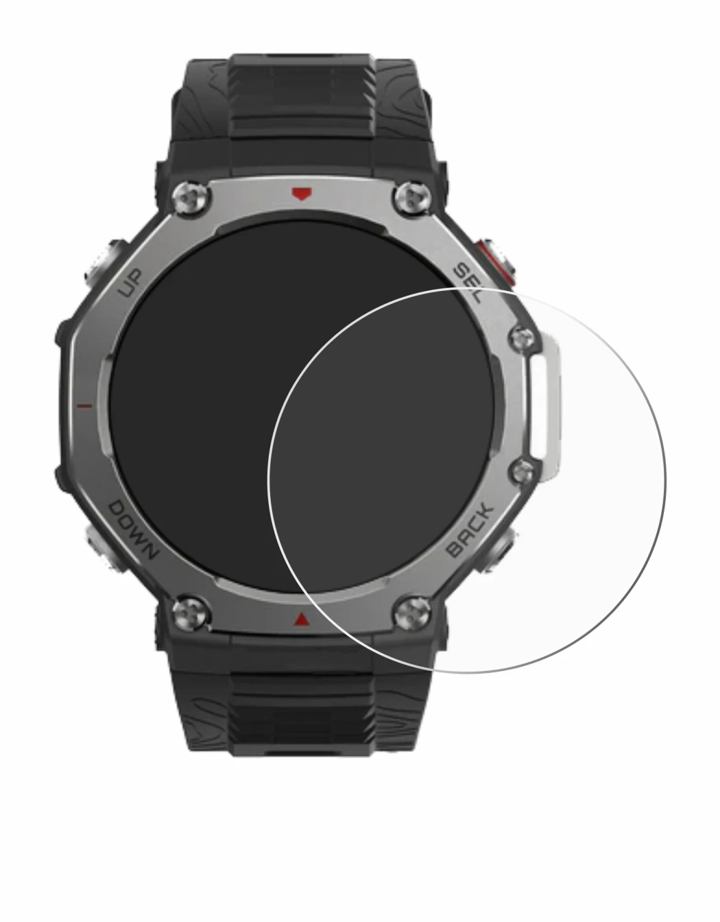 Image de l'appareil Huami Amazfit T-Rex 3 avec une grande variété de protections d'écran.