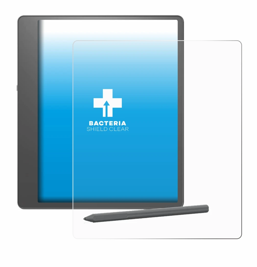 Image de l'appareil Amazon Kindle Scribe 2024 avec une grande variété de protections d'écran.