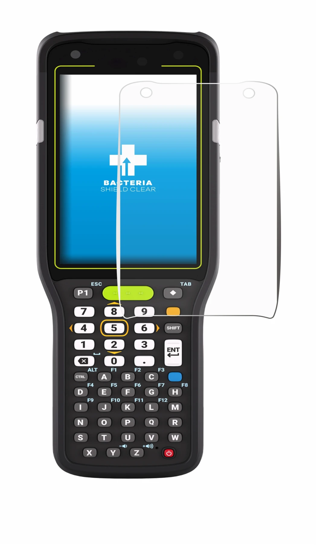 Image de l'appareil Zebra MC3400 avec une grande variété de protections d'écran.