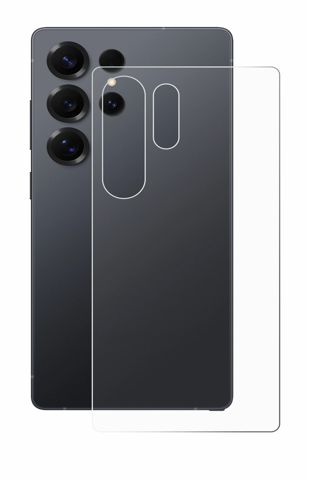 Image de l'appareil Samsung Galaxy S25 Ultra (Arrière) avec une grande variété de protections d'écran.