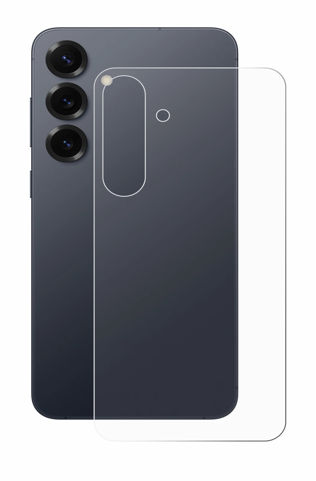 Image de l'appareil Samsung Galaxy S25 Plus (Arrière) avec une grande variété de protections d'écran.