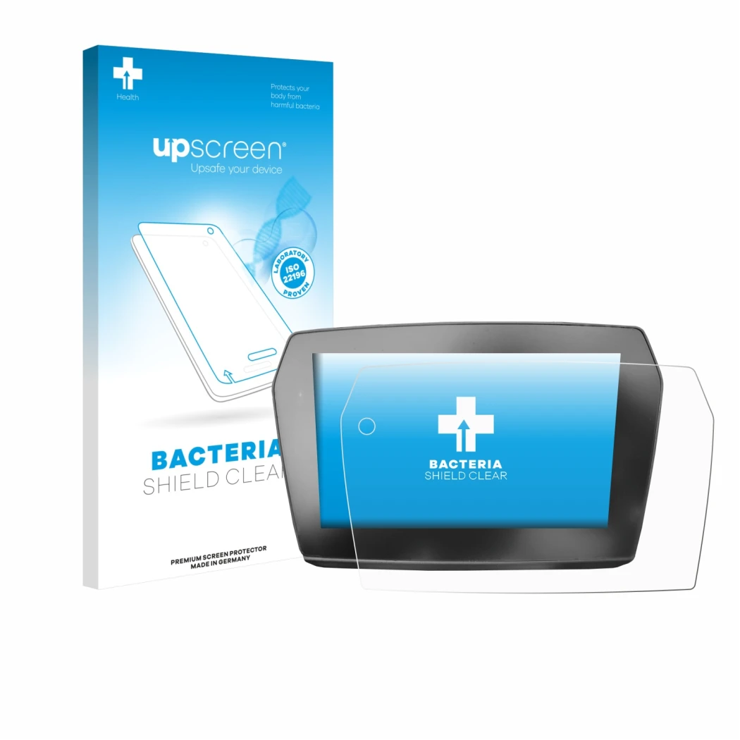 Face avant d’un emballage produit avec le logo de la marque upscreen. À côté, l’appareil Voge 525DSX 2025 est représenté avec 