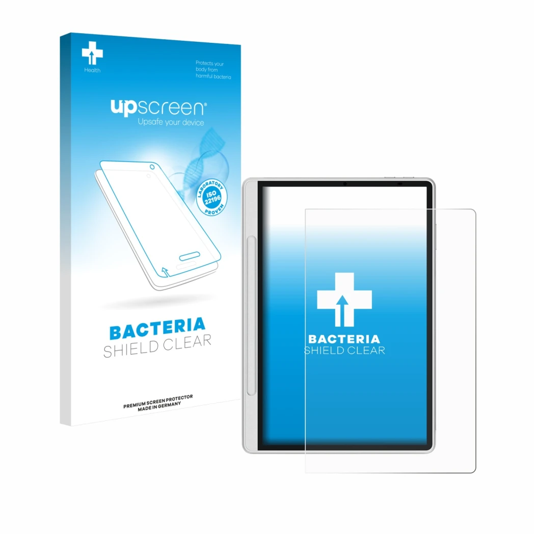 Face avant d’un emballage produit avec le logo de la marque upscreen. À côté, l’appareil XP-Pen Magic Note Pad est représenté 