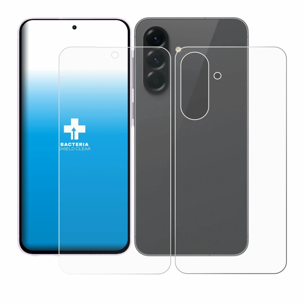 Image de l'appareil Samsung Galaxy A56 5G Enterprise Edition (Avant+Arrière) avec une grande variété de protections d'écran.