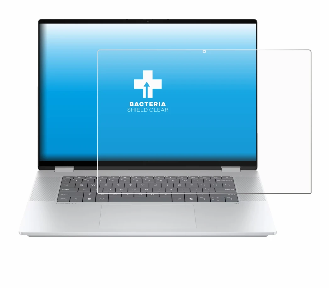 Image de l'appareil HP OmniBook X Flip 16-aX avec une grande variété de protections d'écran.