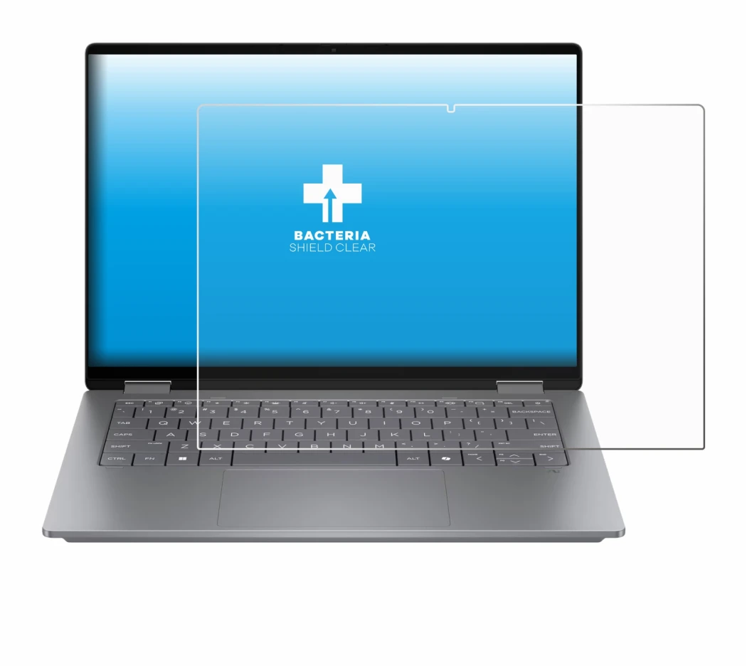 Image de l'appareil HP OmniBook X Flip 14 avec une grande variété de protections d'écran.