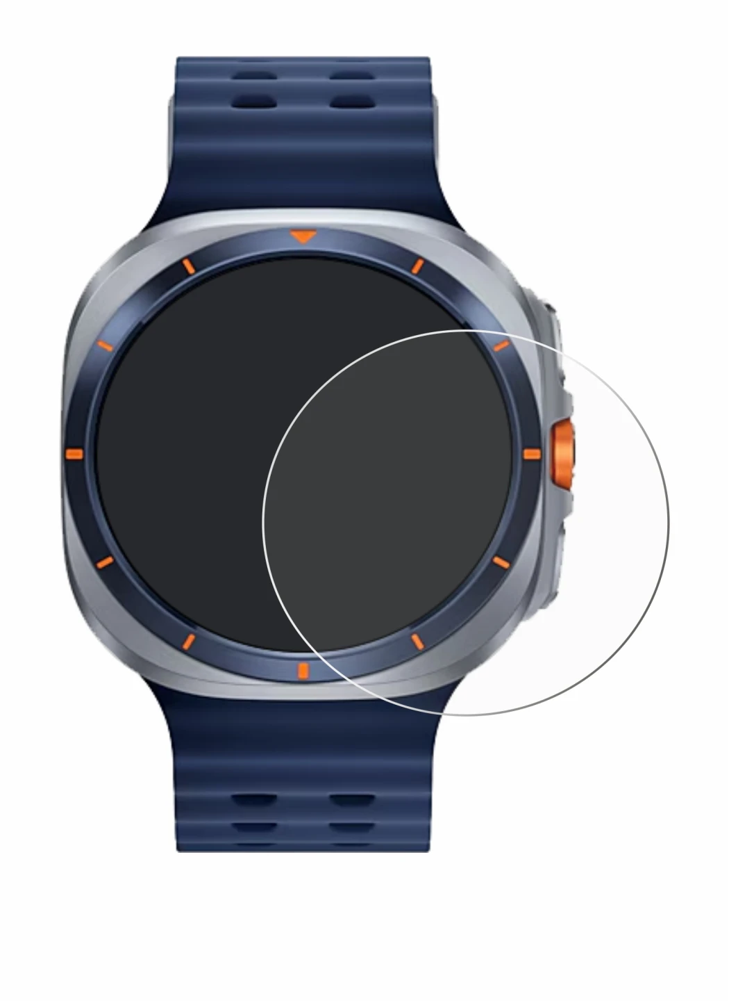 Image de l'appareil Samsung Galaxy Watch Ultra 2 (47 mm) avec une grande variété de protections d'écran.