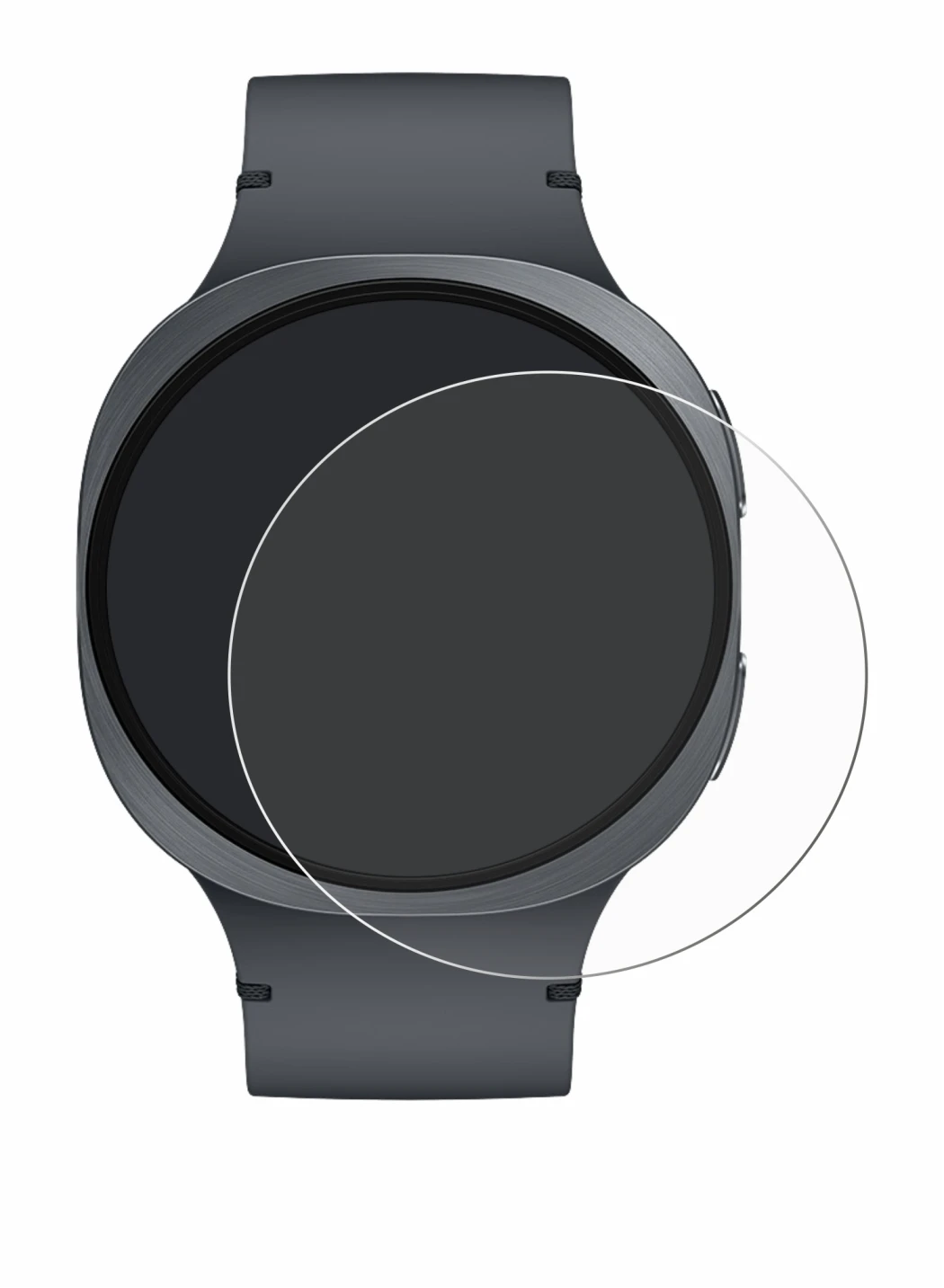 Image de l'appareil Samsung Galaxy Watch 8 (44 mm) avec une grande variété de protections d'écran.