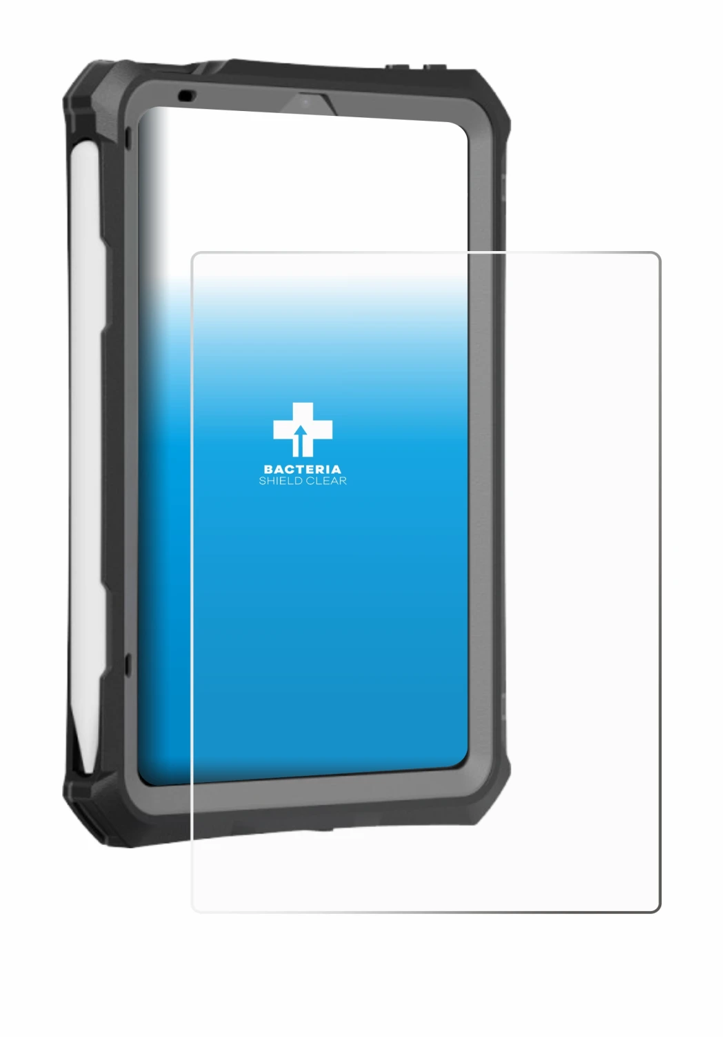 Image de l'appareil Apple iPad Mini 7 2024 (case-friendly) avec une grande variété de protections d'écran.