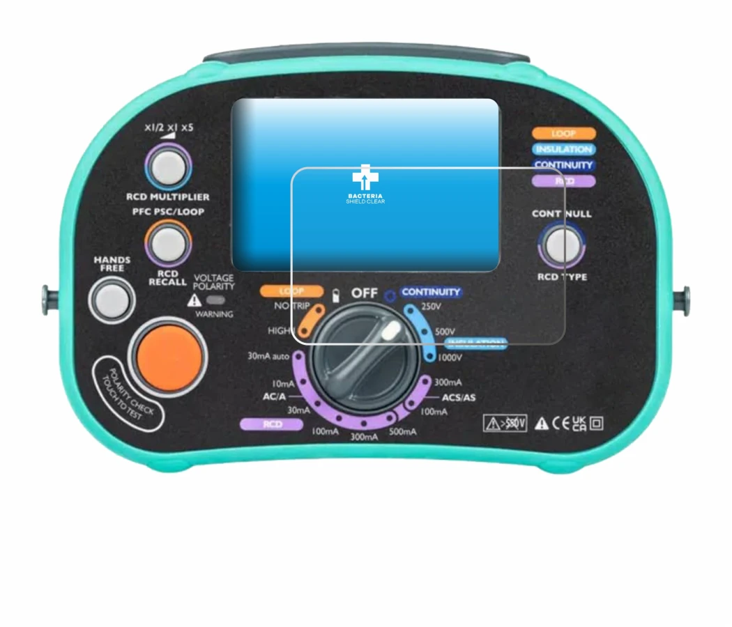 Image de l'appareil Kewtech KT63DL avec une grande variété de protections d'écran.