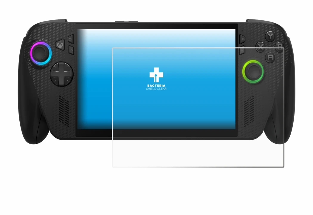 Image de l'appareil ASUS ROG Ally X 2025 avec une grande variété de protections d'écran.