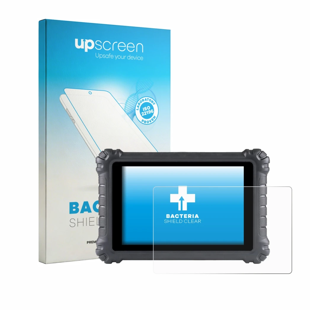 Face avant d’un emballage produit avec le logo de la marque upscreen. À côté, l’appareil Autel MaxiSys MS906 Pro est représent