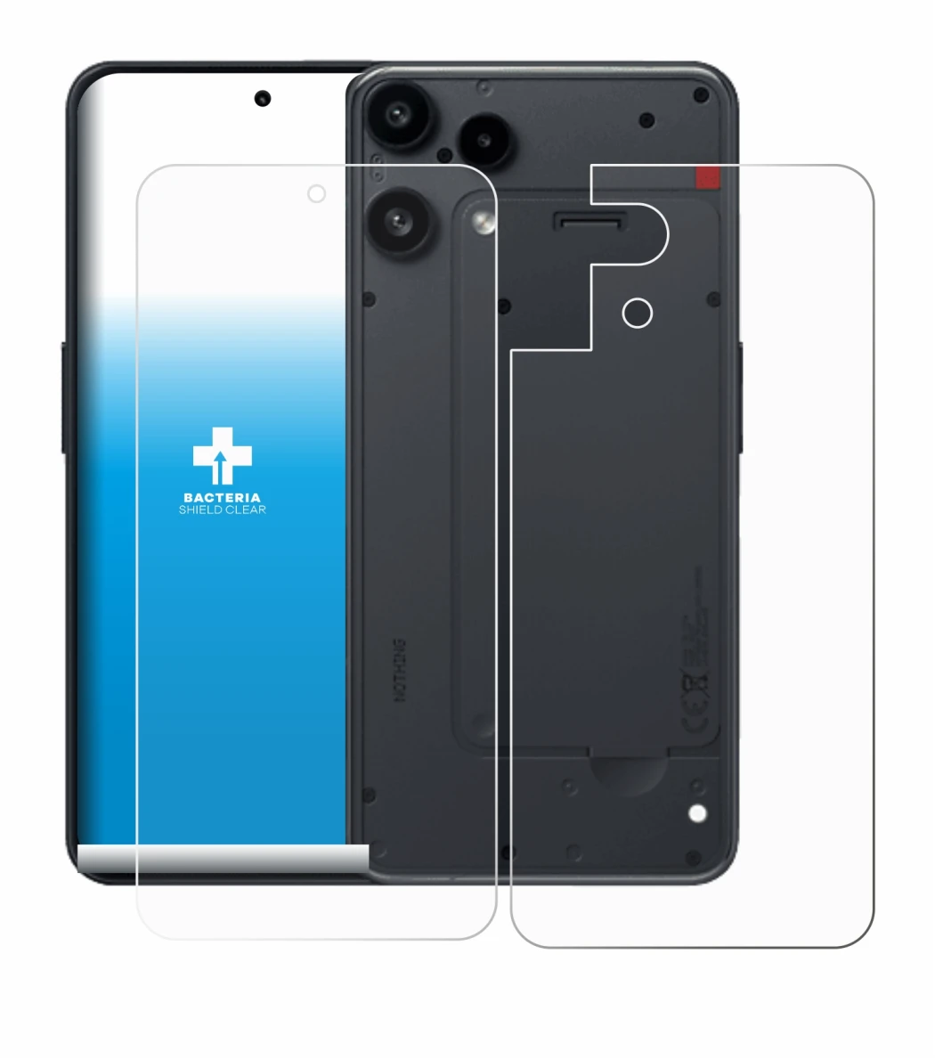 Image de l'appareil Nothing Phone (3a) Lite (Avant+Arrière) avec une grande variété de protections d'écran.