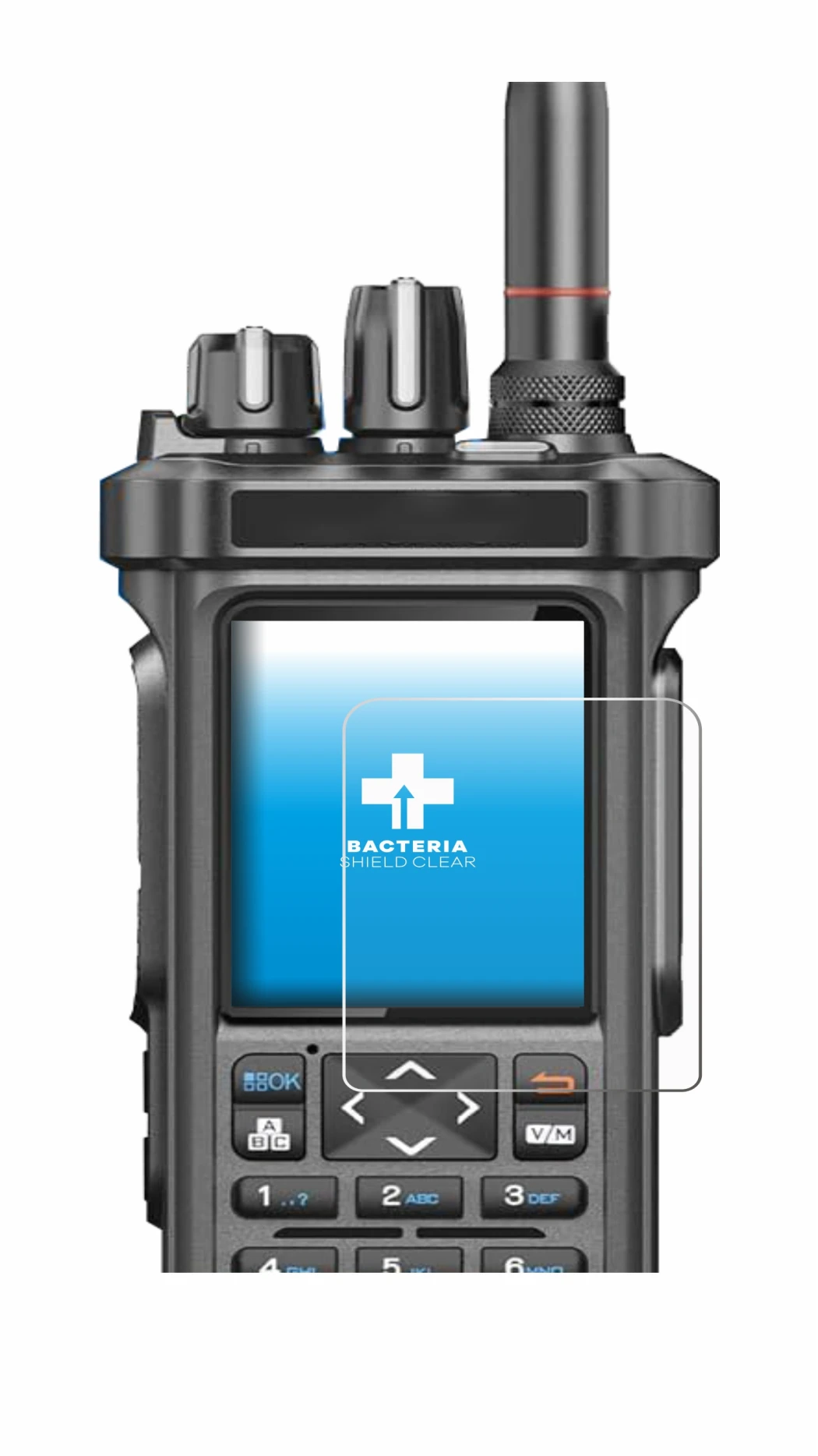 Image de l'appareil Radtel RT-950 Pro avec une grande variété de protections d'écran.