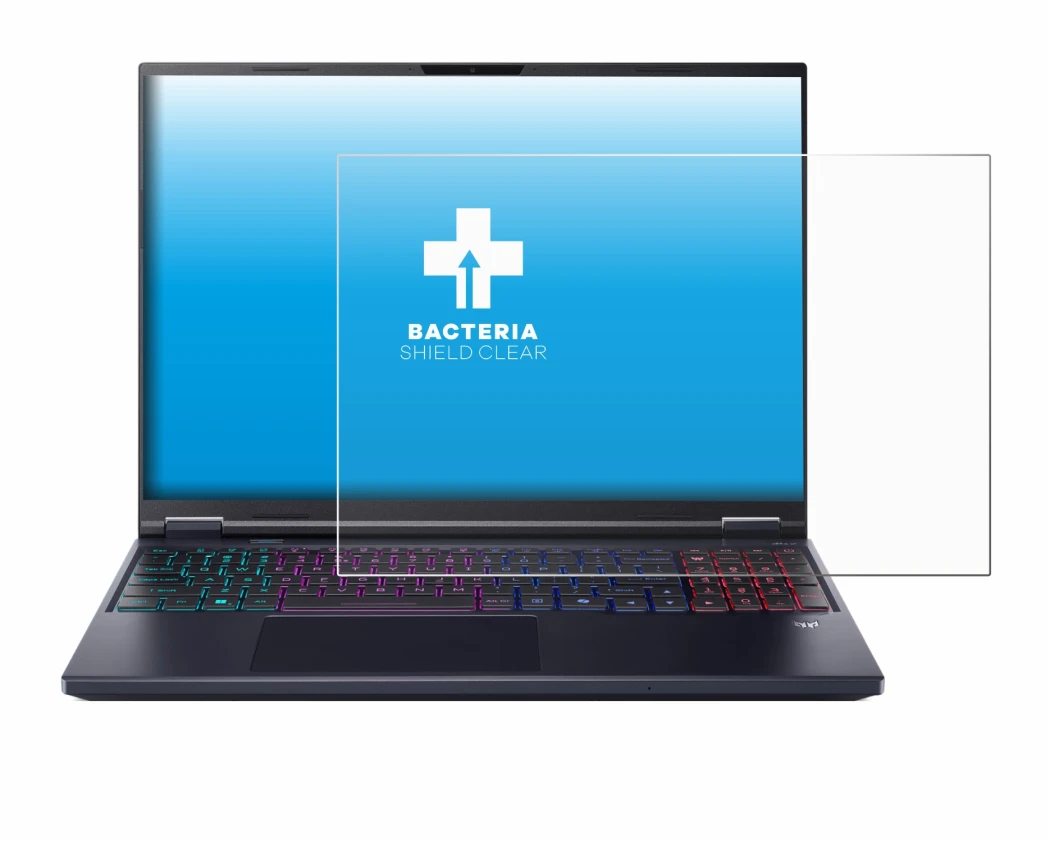 Image de l'appareil Acer Predator Helios Neo 16 AI avec une grande variété de protections d'écran.