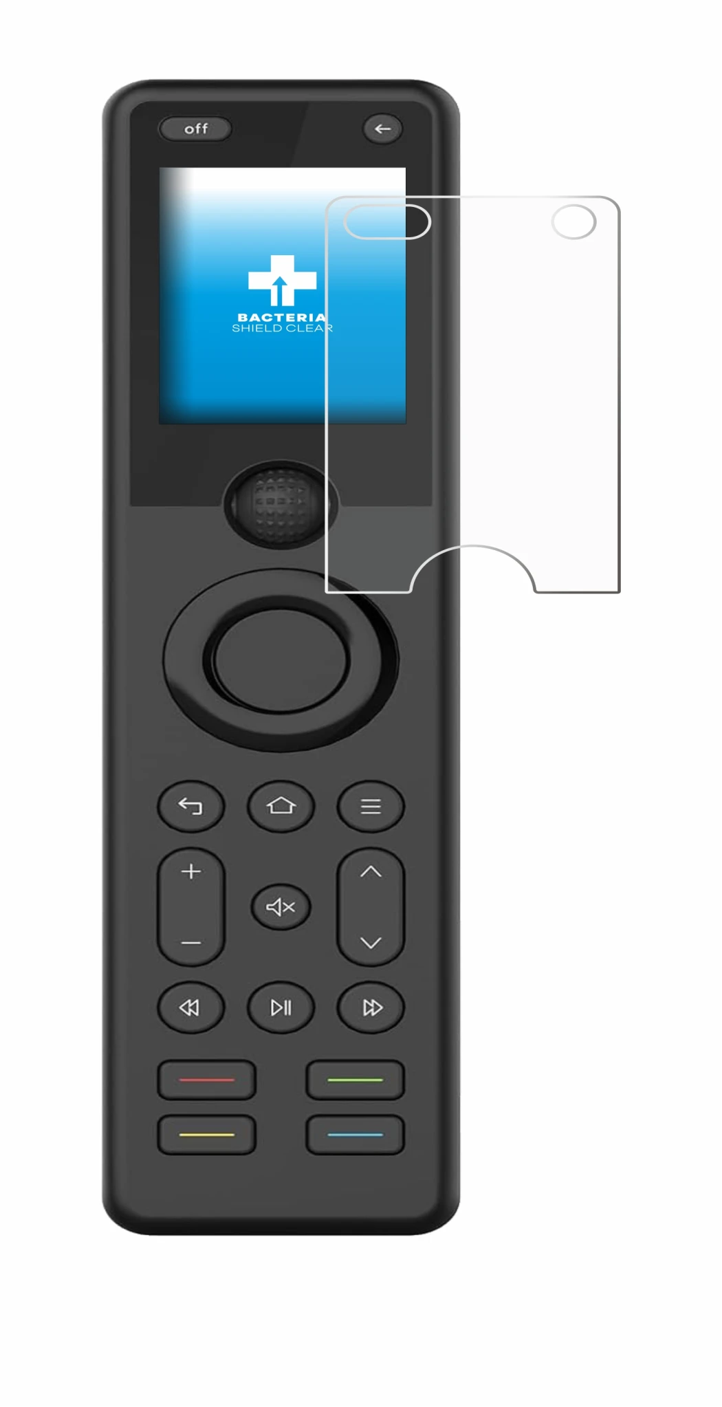 Image de l'appareil Sofabaton X1S avec une grande variété de protections d'écran.