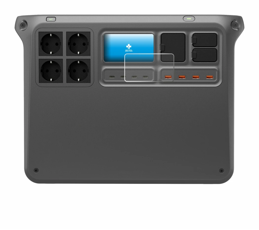 Image de l'appareil DJI Power 2000 avec une grande variété de protections d'écran.