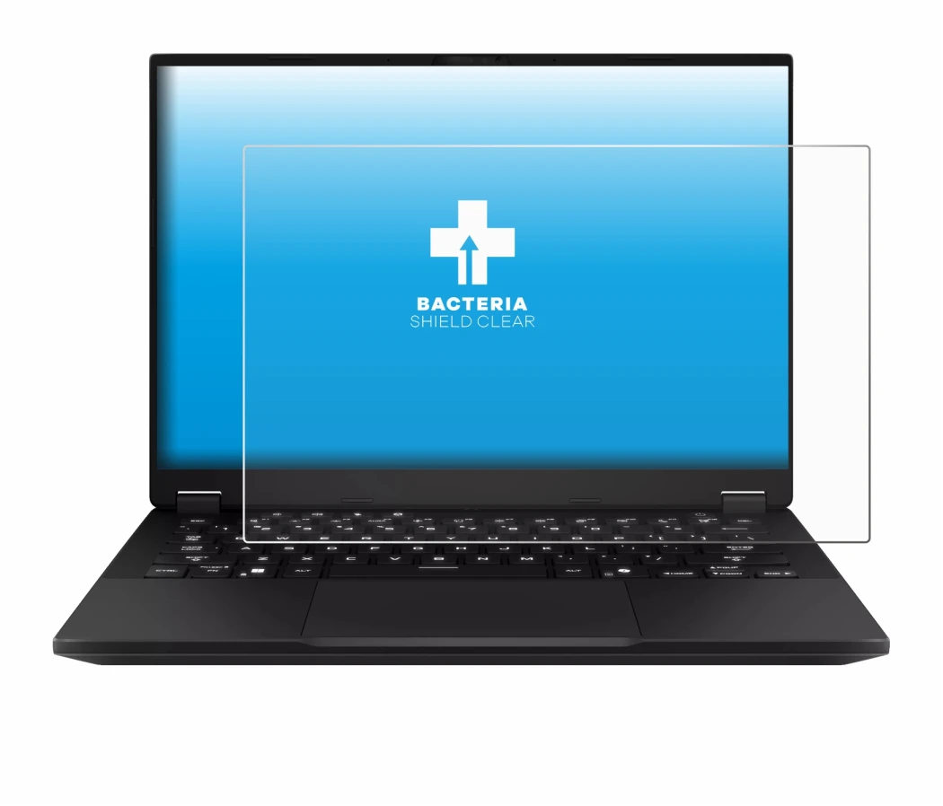 Image de l'appareil ASUS TUF Gaming A14 avec une grande variété de protections d'écran.