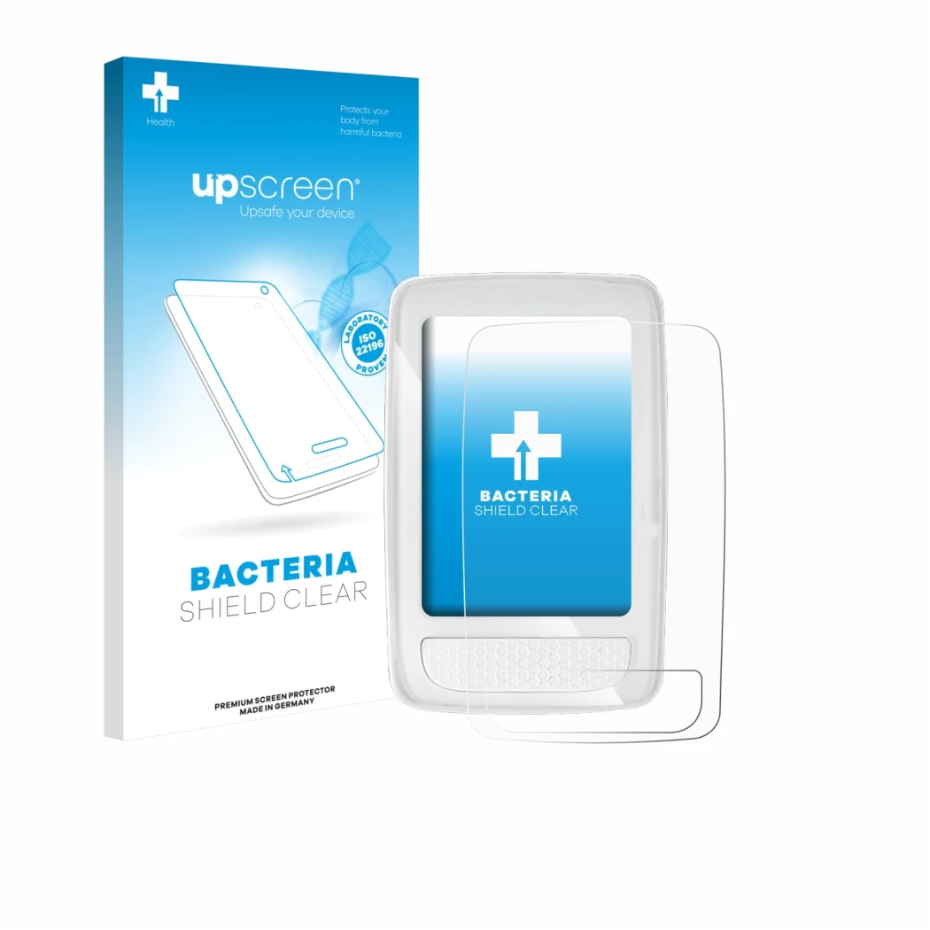 Face avant d’un emballage produit avec le logo de la marque upscreen. À côté, l’appareil Giant Axact 14W est représenté avec l