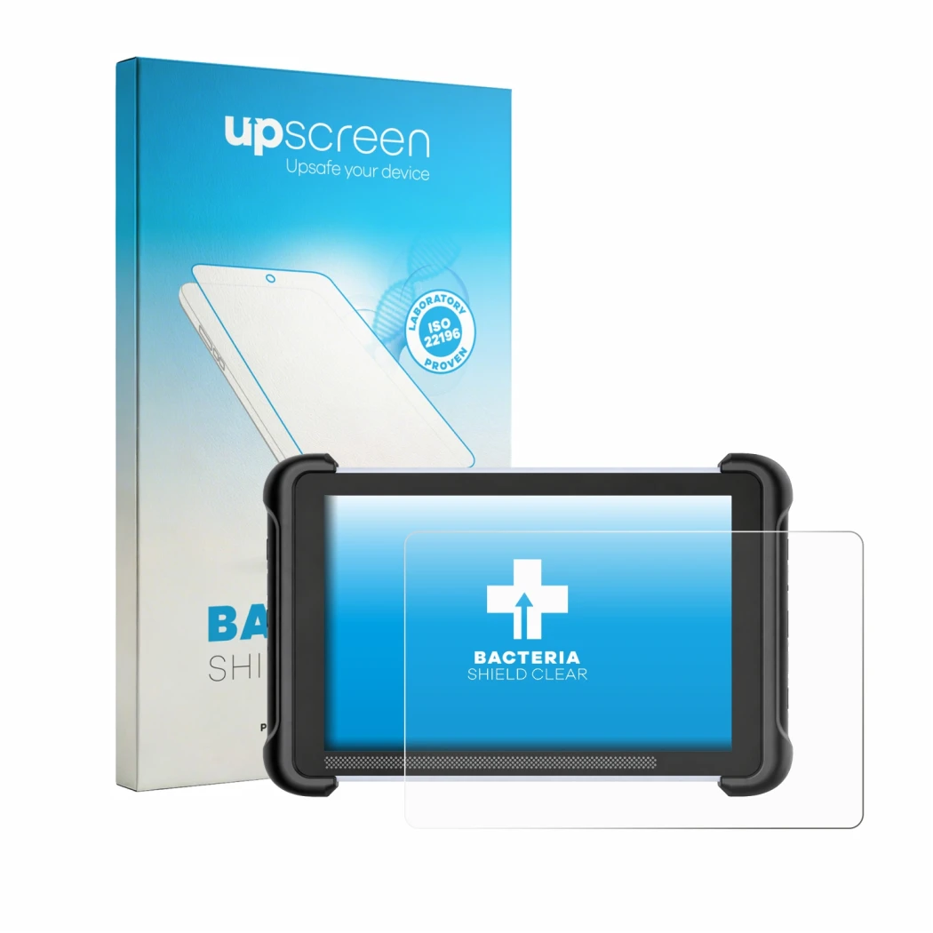 Face avant d’un emballage produit avec le logo de la marque upscreen. À côté, l’appareil MUCAR 892BT est représenté avec la pr