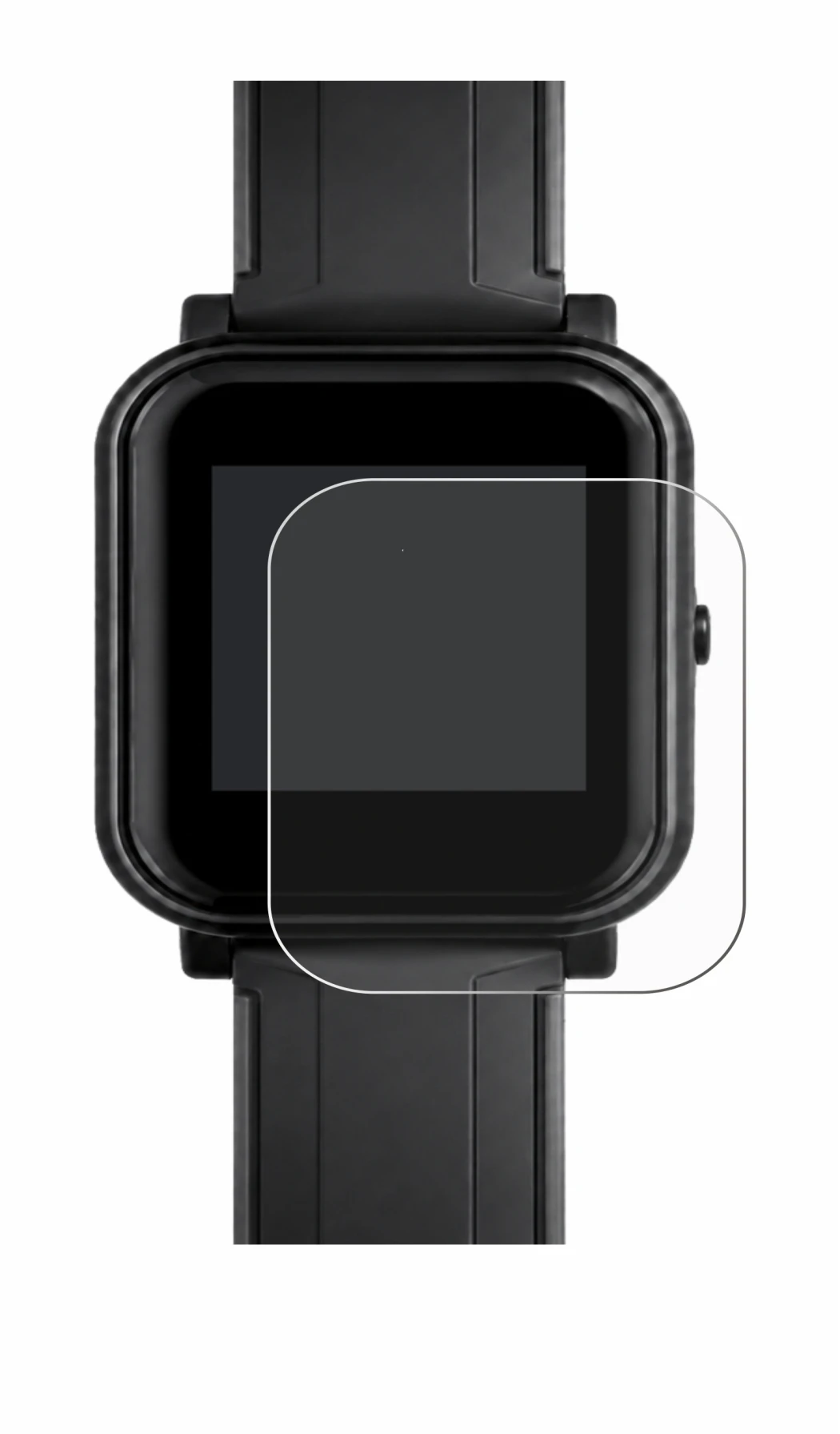 Image de l'appareil Bangle.js 2 avec une grande variété de protections d'écran.