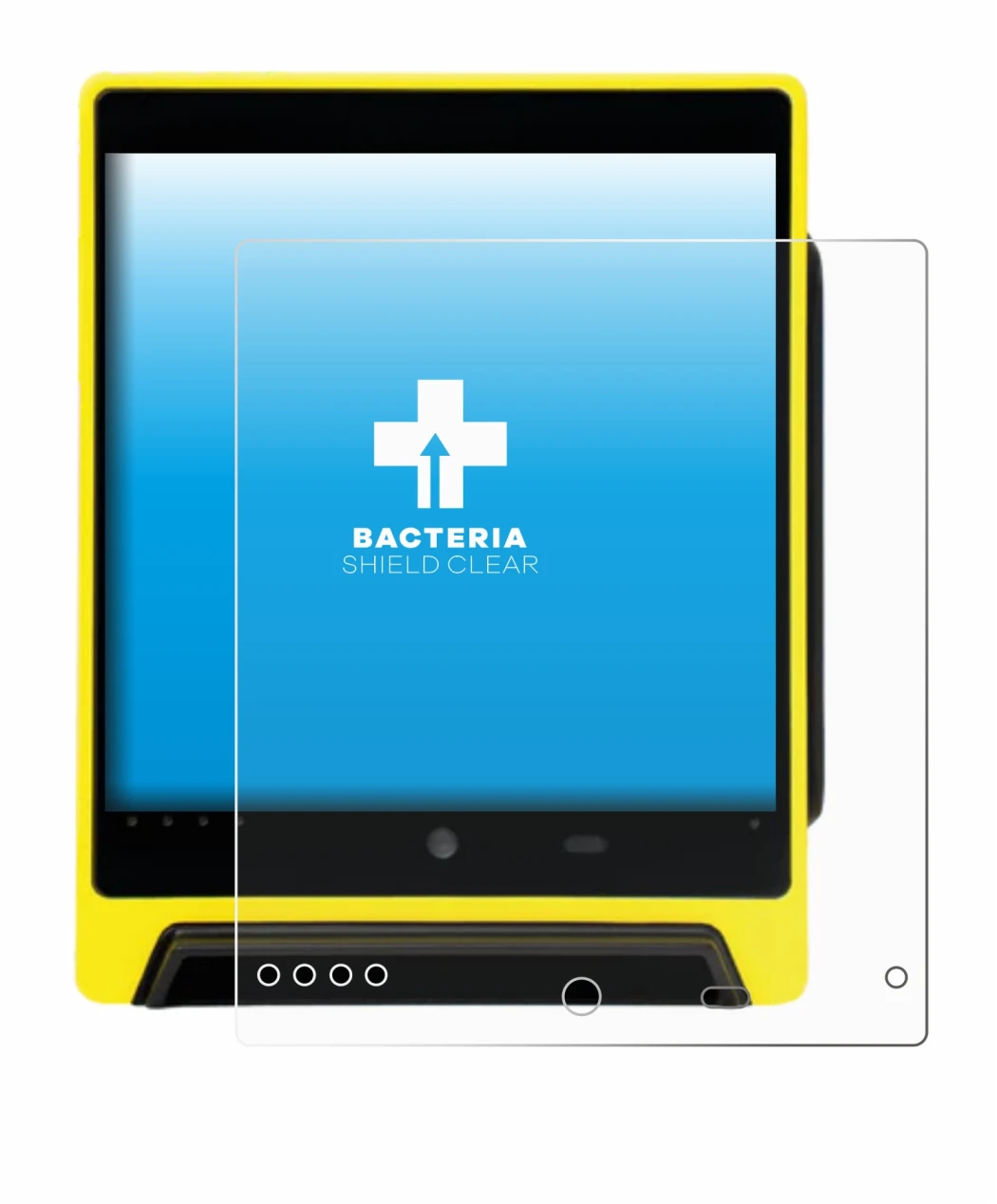 Image de l'appareil Nayax VPOS Media 4 avec une grande variété de protections d'écran.