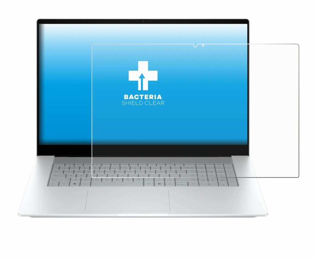 Image de l'appareil HP OmniBook X 17-de0776ngx avec une grande variété de protections d'écran.