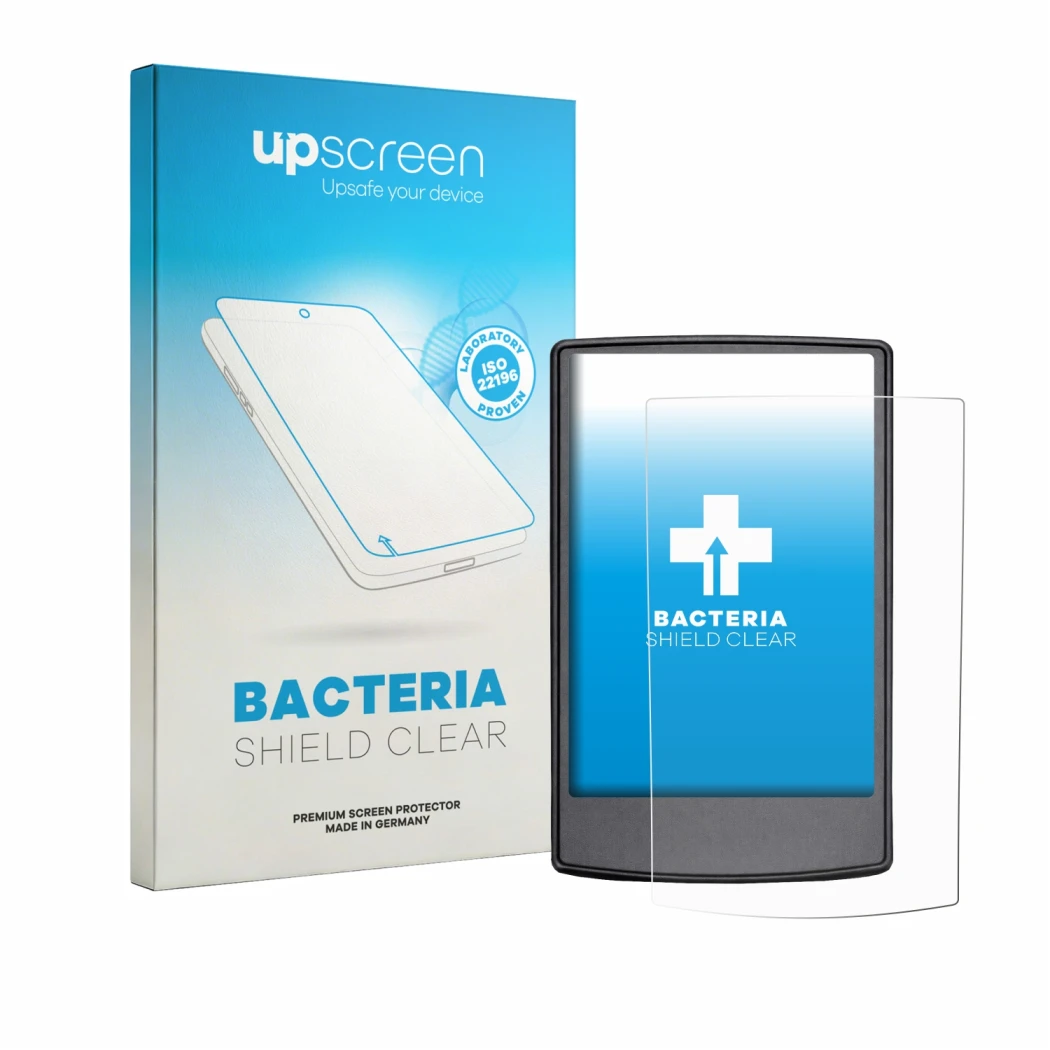Face avant d’un emballage produit avec le logo de la marque upscreen. À côté, l’appareil Engwe Engine Pro 3.0 Boost est représ