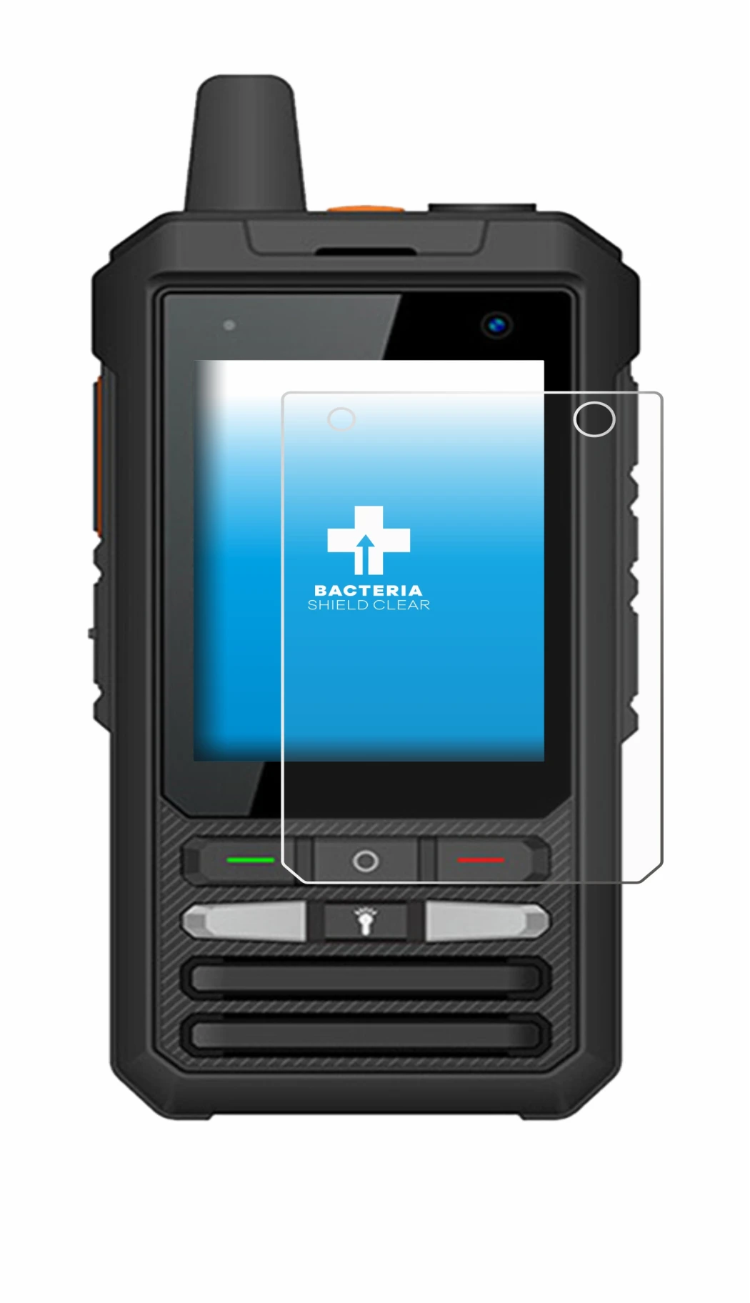 Image de l'appareil Uniwa F80S avec une grande variété de protections d'écran.