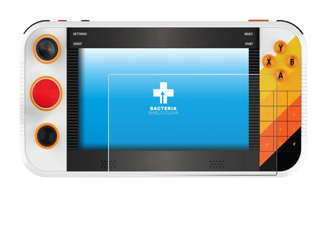 Image de l'appareil My Arcade Atari Gamestation Go Portable avec une grande variété de protections d'écran.