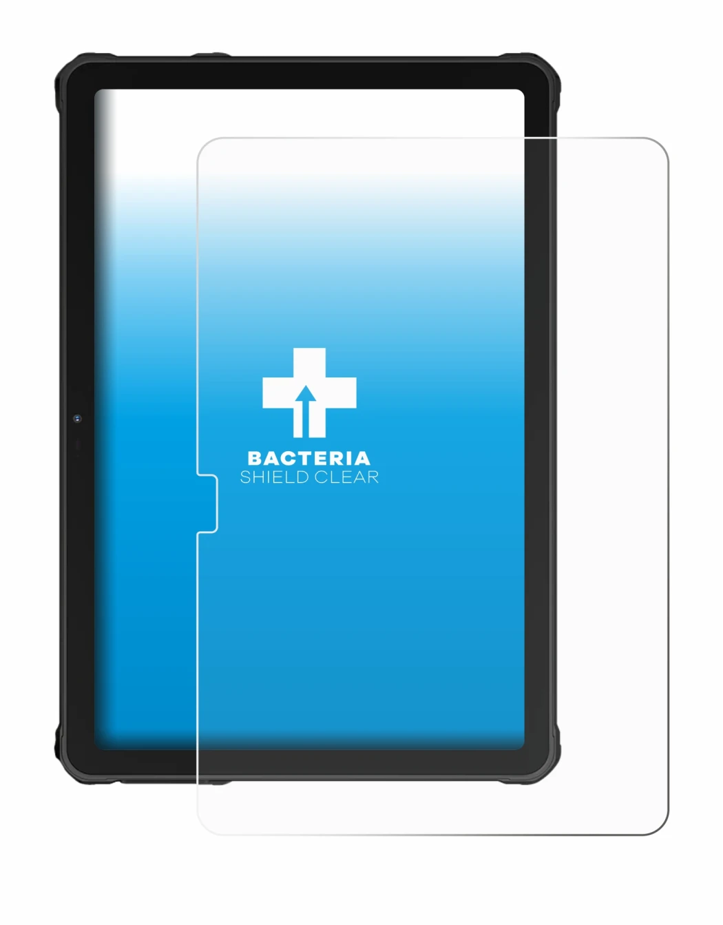 Image de l'appareil Oukitel RT10 avec une grande variété de protections d'écran.