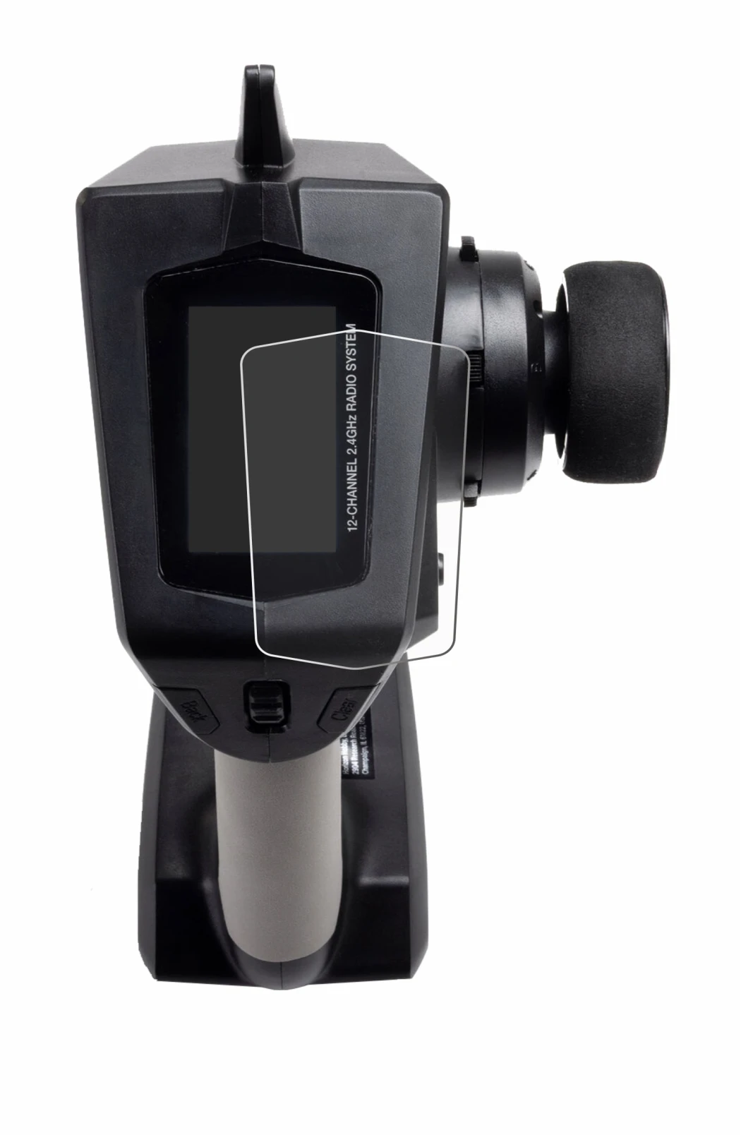 Image de l'appareil Spektrum DXC Plus avec une grande variété de protections d'écran.