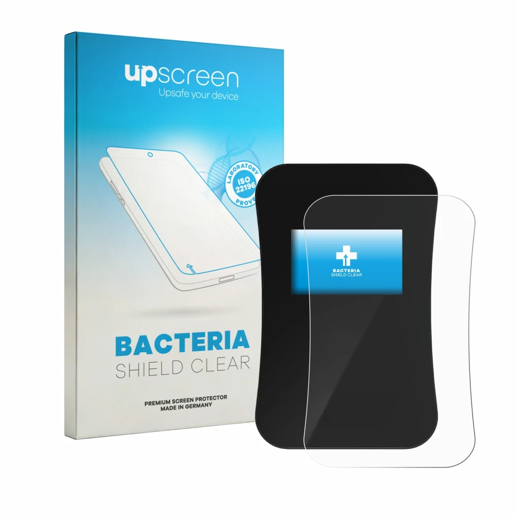 Face avant d’un emballage produit avec le logo de la marque upscreen. À côté, l’appareil DaheimLaden Touch Pro est représenté 