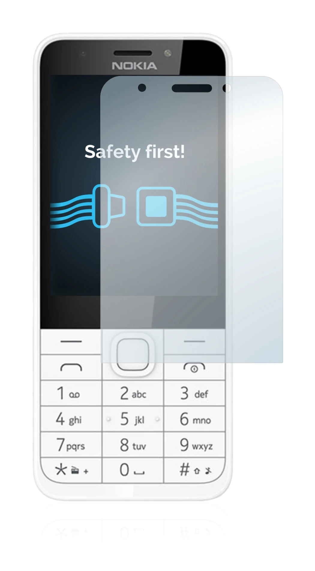 Image de l'appareil Nokia 230 avec une grande variété de protections d'écran.