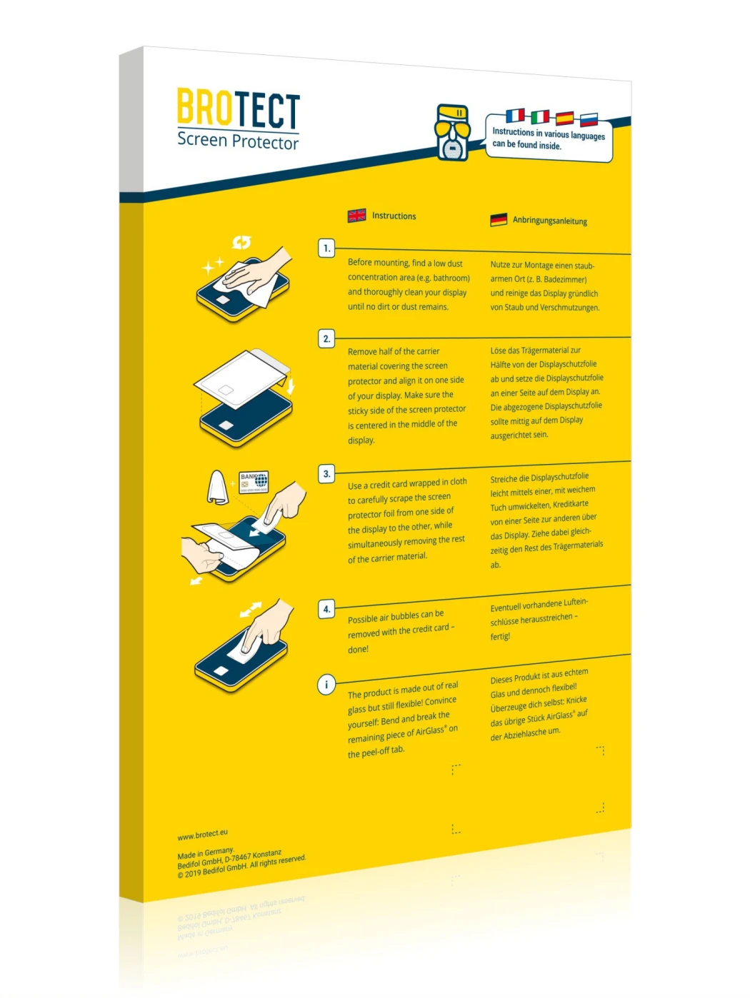 Face arrière d’un emballage produit avec le logo de la marque BROTECT