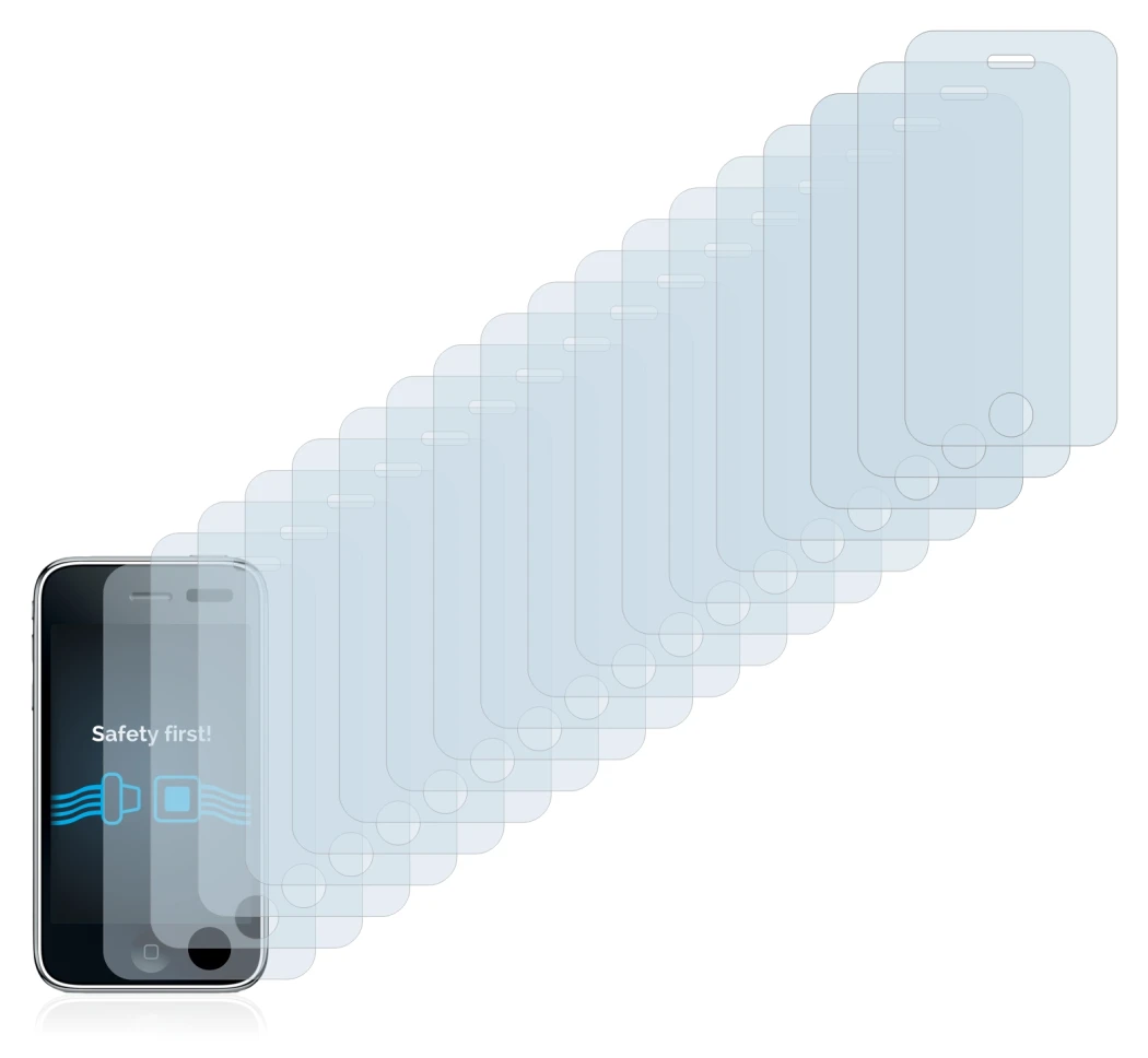 Image de l'appareil Apple iPhone 3GS avec une grande variété de protections d'écran.