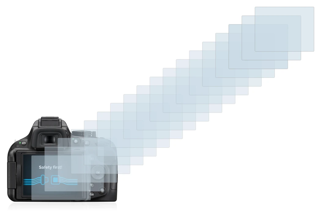 Image de l'appareil Nikon D5200 avec une grande variété de protections d'écran.