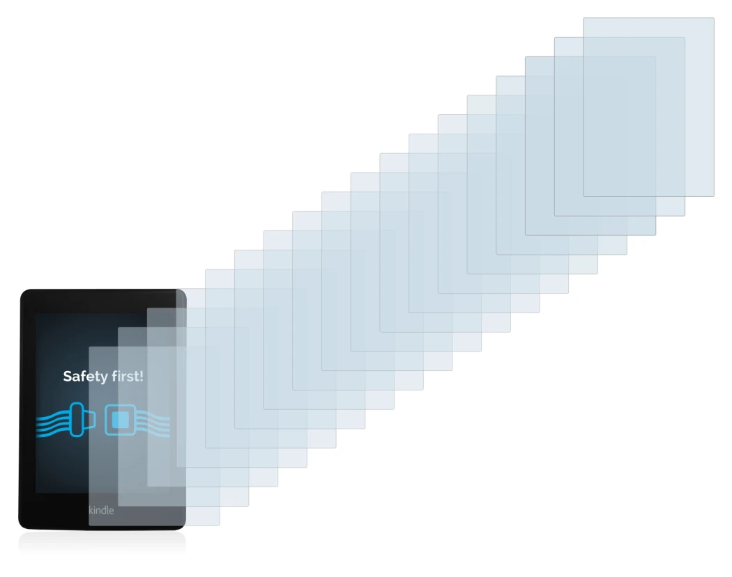 Image de l'appareil Amazon Kindle Paperwhite 2013 avec une grande variété de protections d'écran.