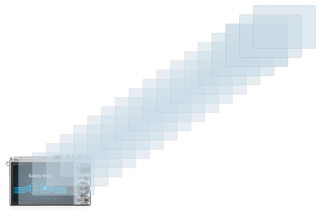 Image de l'appareil Nikon 1 J5 avec une grande variété de protections d'écran.