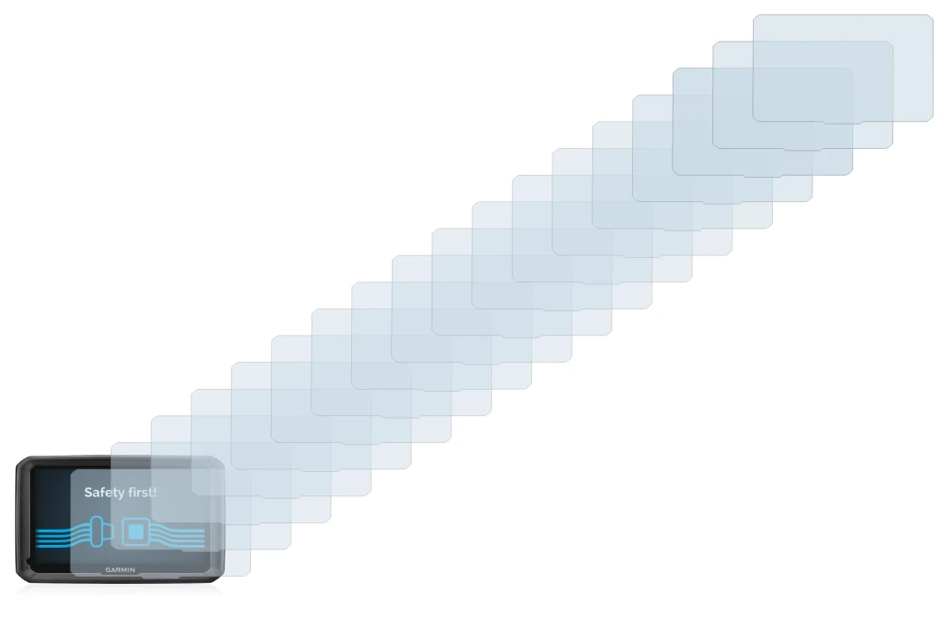 Image de l'appareil Garmin dezl 770 LMT-D avec une grande variété de protections d'écran.