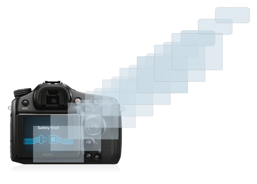 Image de l'appareil Sony Alpha 68 avec une grande variété de protections d'écran.