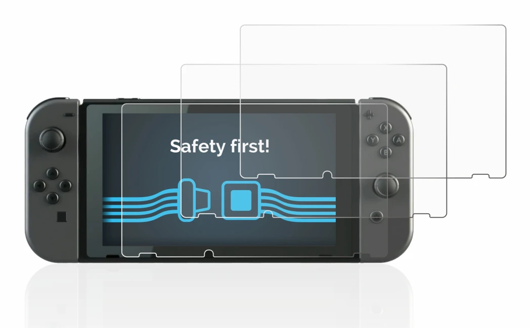 Image de l'appareil Nintendo Switch avec une grande variété de protections d'écran.