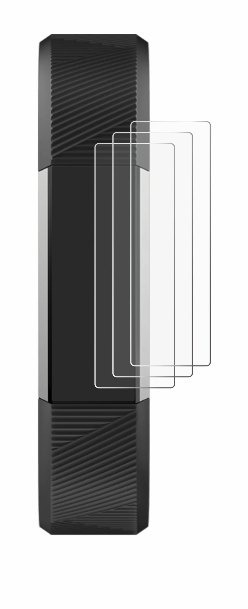 Image de l'appareil Fitbit Alta HR avec une grande variété de protections d'écran.