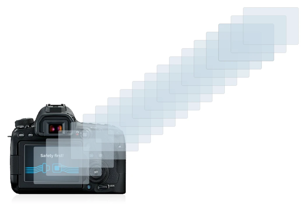 Image de l'appareil Canon EOS 6D Mark II avec une grande variété de protections d'écran.
