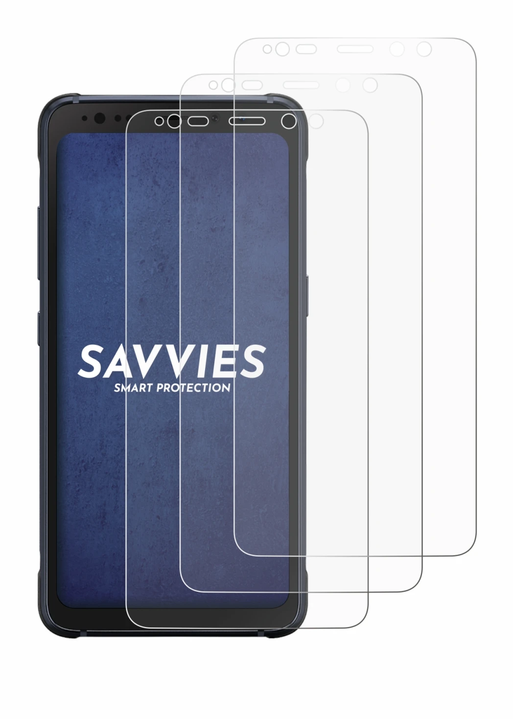 Image de l'appareil Samsung Galaxy S8 Active avec une grande variété de protections d'écran.