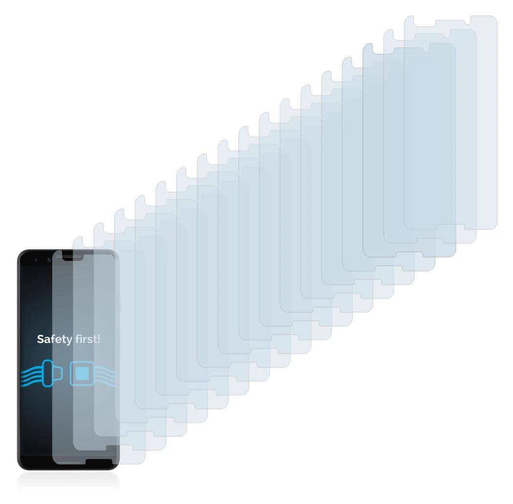 Image de l'appareil Google Pixel 3 avec une grande variété de protections d'écran.